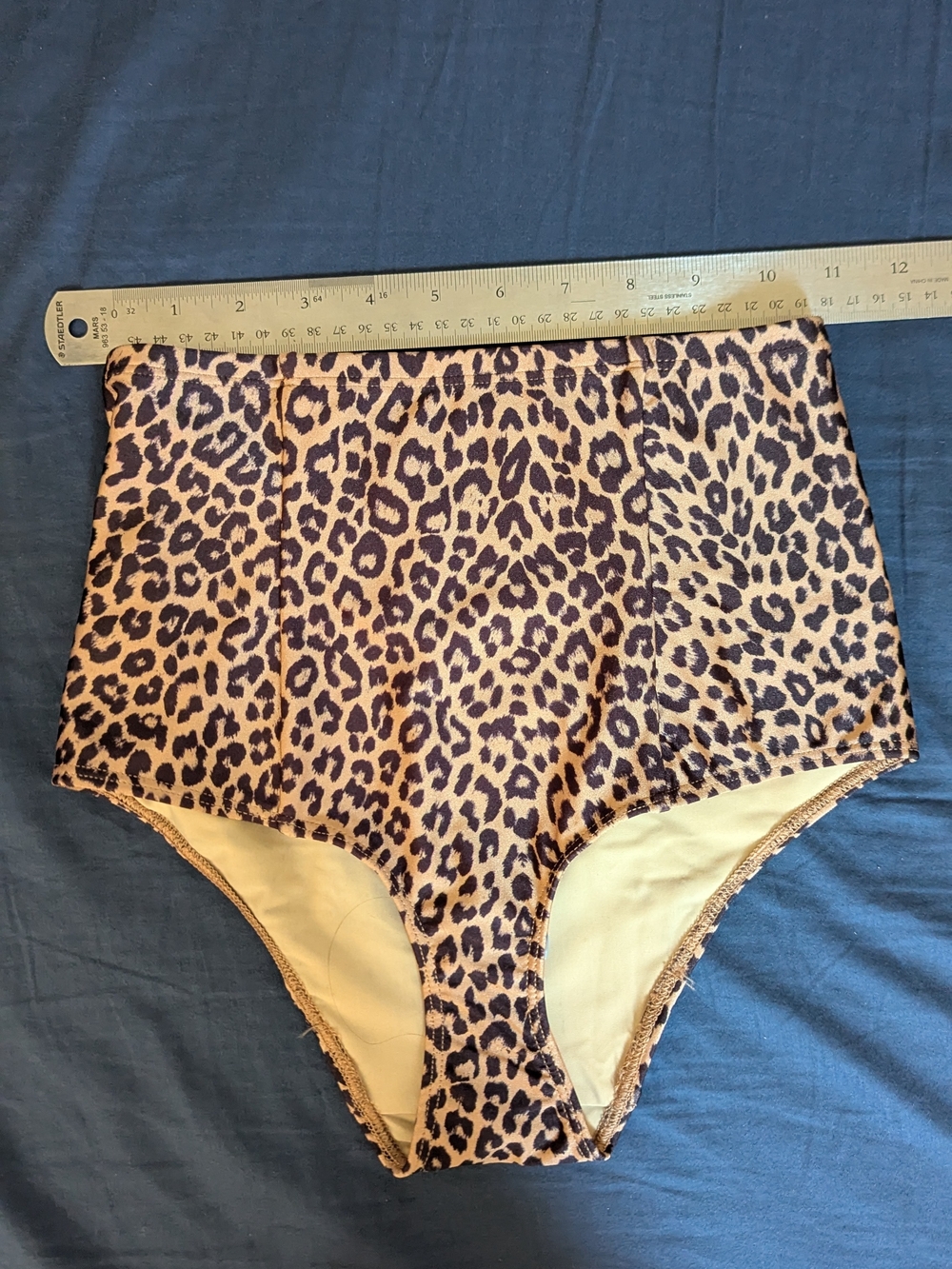 American apparel High-Waist Leopard Print Bathing Suit Bottoms , Size Medium